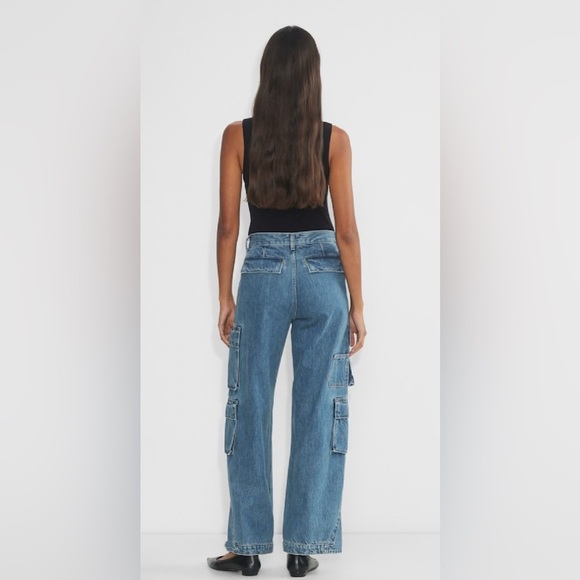 Denim Forum The ’90s Millie Hi-Rise Cargo Jeans Size 24 Aritzia Wide Leg - Picture 4 of 8